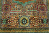 6x8 Rust and Green Turkish Tribal Rug