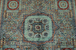 5x7 Light Blue and Gray Turkish Tribal Rug