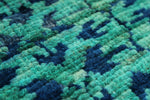 5x7 Green and Blue Turkish Tribal Rug