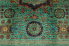 5x7 Green and Blue Turkish Tribal Rug