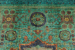 5x7 Green and Blue Turkish Tribal Rug