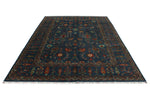 9x13 Blue and Blue Turkish Tribal Rug