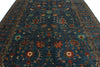 9x13 Blue and Blue Turkish Tribal Rug