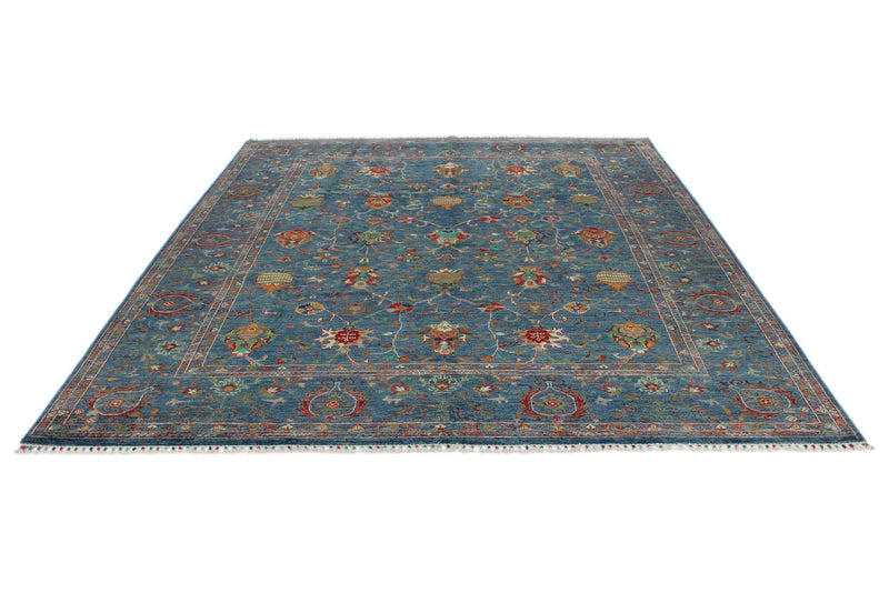 8x10 Blue and Blue Turkish Tribal Rug