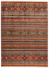 7x10 Multicolor and Red Tribal Rug