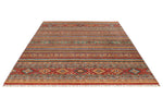 7x10 Multicolor and Red Tribal Rug