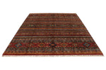 7x10 Multicolor and Red Tribal Rug