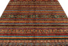 7x10 Multicolor and Red Tribal Rug