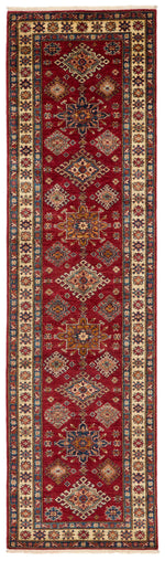 3x10 Red and Ivory Kazak Tribal Runner