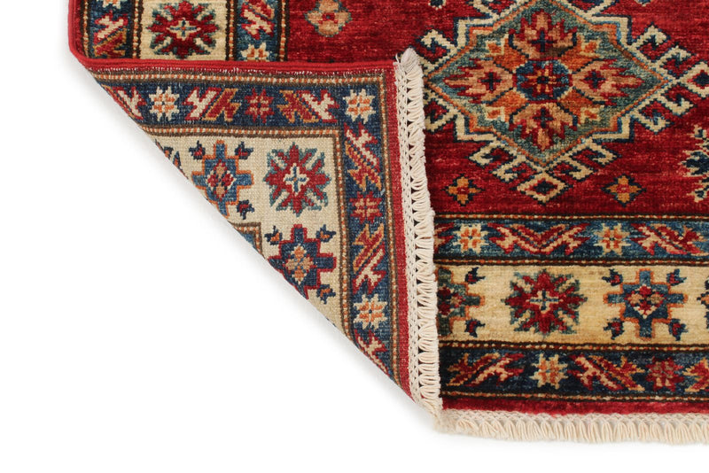 3x10 Red and Ivory Kazak Tribal Runner