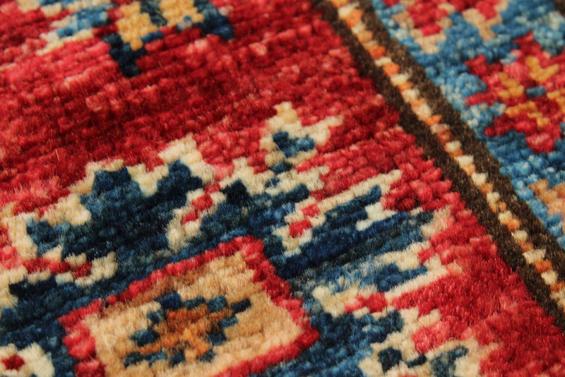 3x10 Red and Ivory Kazak Tribal Runner