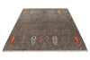 6x8 Gray and Multicolor Turkish Tribal Rug