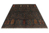 6x8 Gray and Multicolor Turkish Tribal Rug