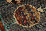6x8 Gray and Multicolor Turkish Tribal Rug