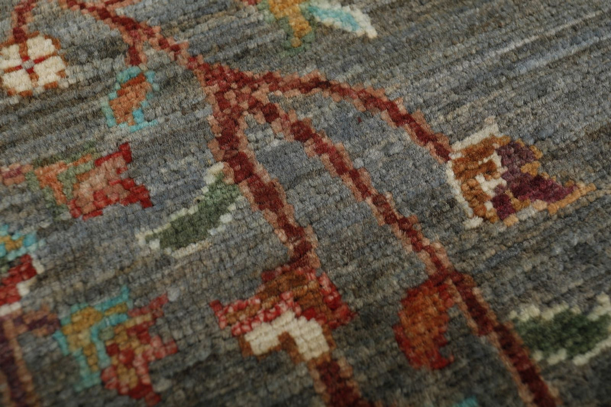6x8 Brown and Multicolor Turkish Tribal Rug