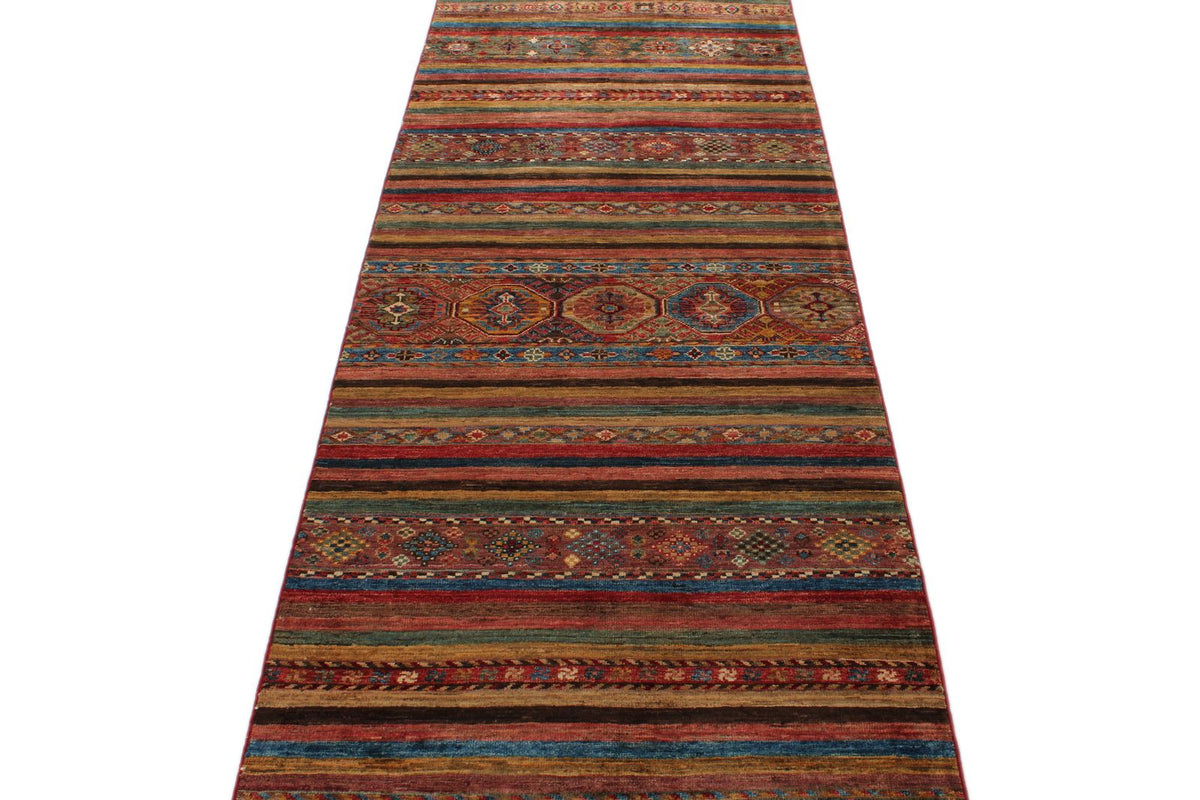 3x13 Blue and Multicolor Tribal Runner