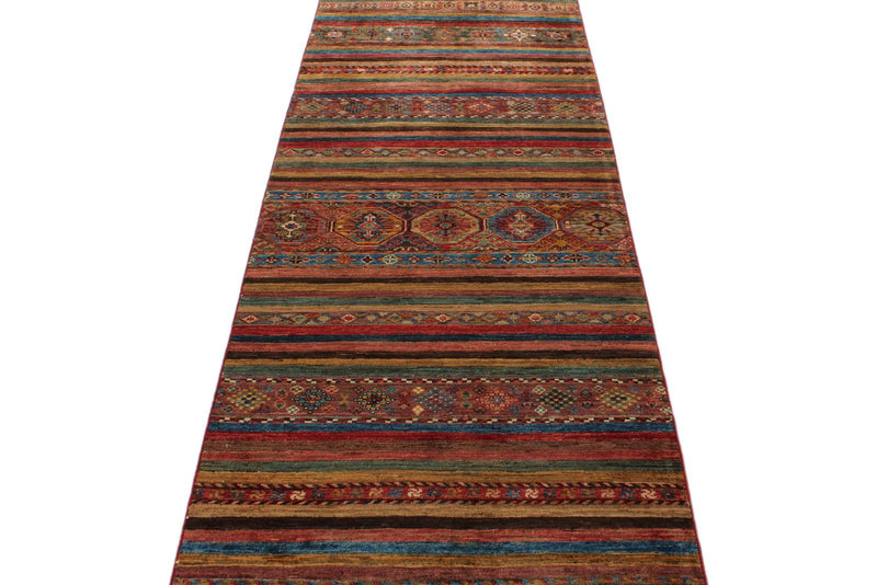 3x13 Blue and Multicolor Tribal Runner