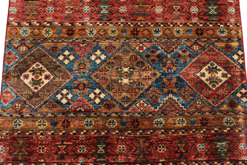 3x13 Blue and Multicolor Tribal Runner