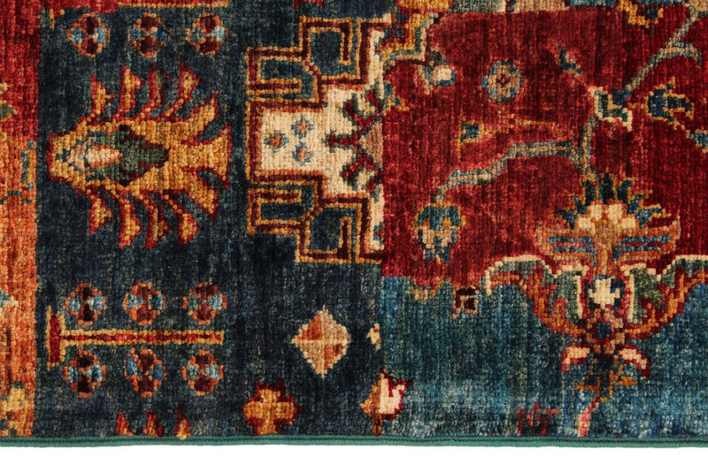 5x7 Red and Multicolor Tribal Rug