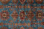 5x7 Blue and Blue Kazak Tribal Rug