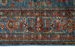 5x7 Blue and Blue Kazak Tribal Rug