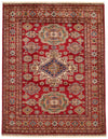 5x7 Red and Red Kazak Tribal Rug