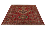 5x7 Red and Red Kazak Tribal Rug