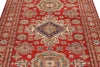 5x7 Red and Red Kazak Tribal Rug