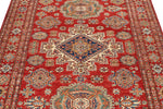 5x7 Red and Red Kazak Tribal Rug