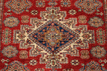 5x7 Red and Red Kazak Tribal Rug