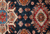 5x6 Navy and Ivory Kazak Tribal Rug