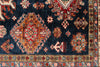 5x6 Navy and Ivory Kazak Tribal Rug