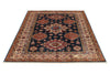 5x6 Navy and Ivory Kazak Tribal Rug