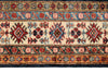 5x6 Navy and Ivory Kazak Tribal Rug