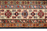 5x6 Navy and Ivory Kazak Tribal Rug