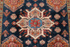 5x6 Navy and Ivory Kazak Tribal Rug