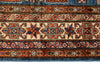 5x7 Navy and Ivory Kazak Tribal Rug