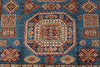 5x7 Navy and Ivory Kazak Tribal Rug