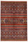 4x6 Red and Multicolor Tribal Rug