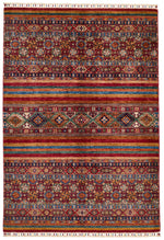 4x6 Red and Multicolor Tribal Rug