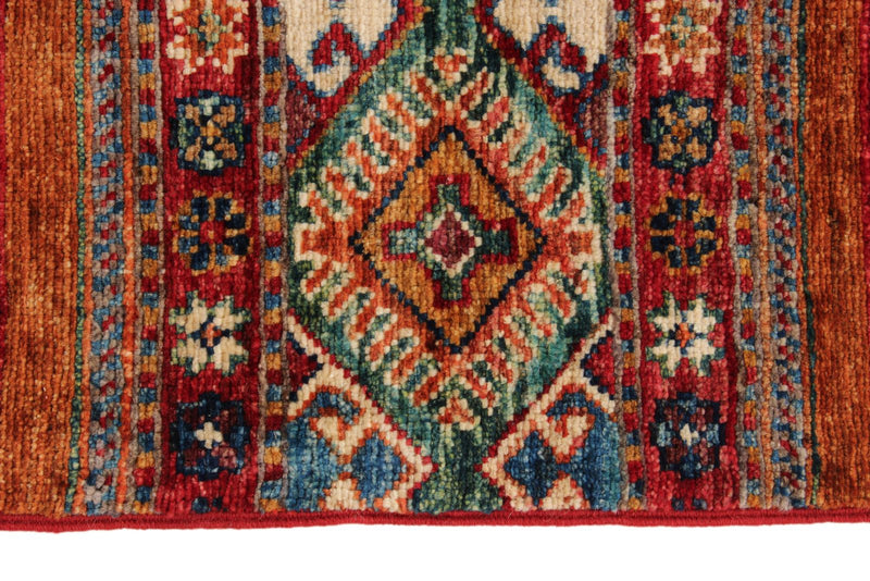 4x6 Red and Multicolor Tribal Rug