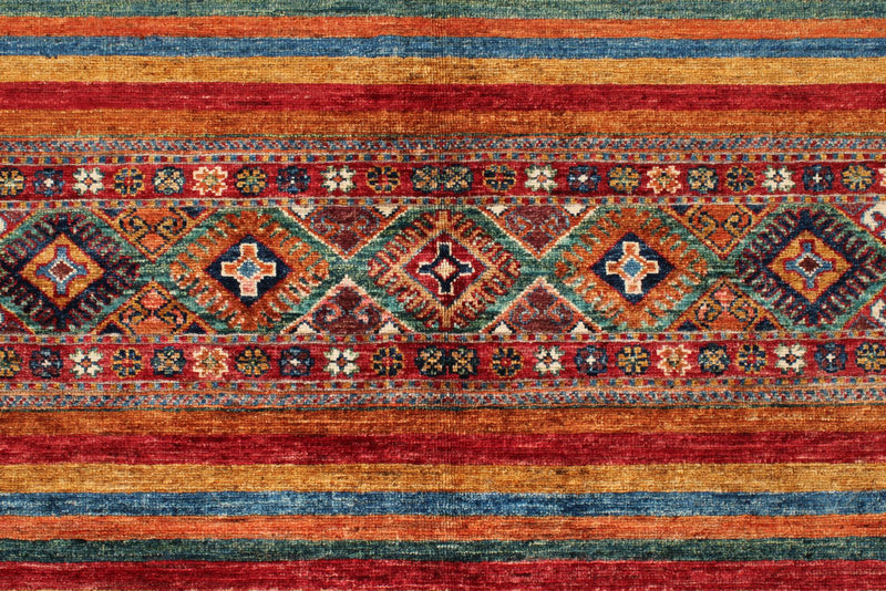 4x6 Red and Multicolor Tribal Rug