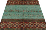 4x6 Blue and Multicolor Tribal Rug