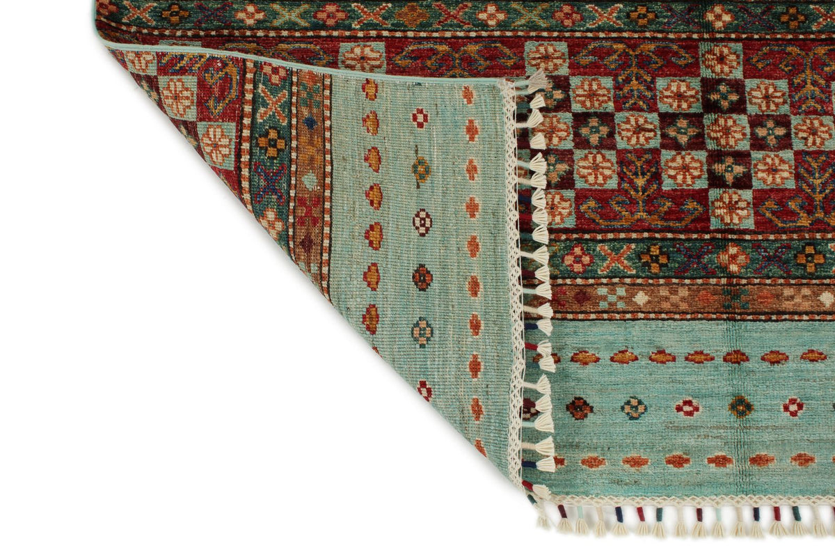 4x6 Blue and Multicolor Tribal Rug
