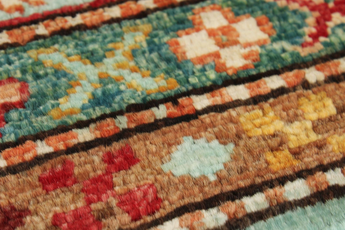 4x6 Blue and Multicolor Tribal Rug