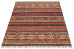 3x5 Blue and Multicolor Tribal Rug