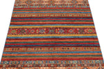 3x5 Blue and Multicolor Tribal Rug