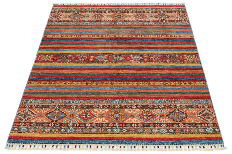 3x5 Multicolor and Multicolor Tribal Rug