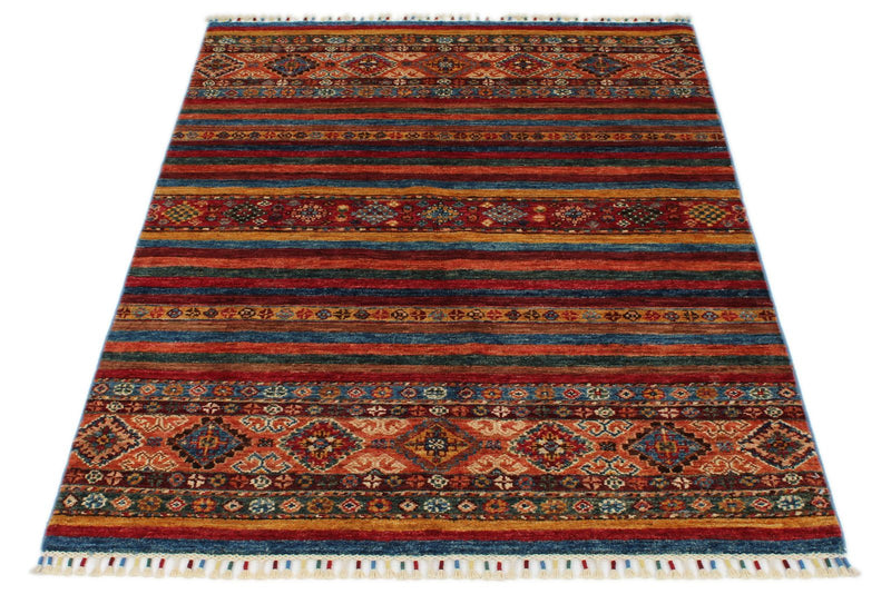 3x5 Multicolor and Multicolor Tribal Rug
