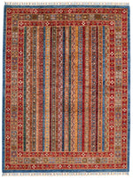 5x7 Multicolor and Blue Turkish Tribal Rug